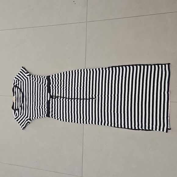Michael Kors Black and White Striped Maxi Dress Size S - Picture 2 of 5